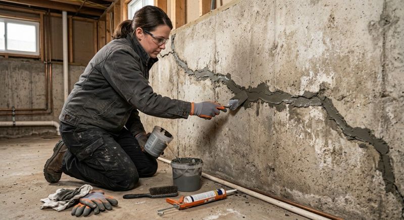 Cracked Basement Floor Repair in Chantilly, VA