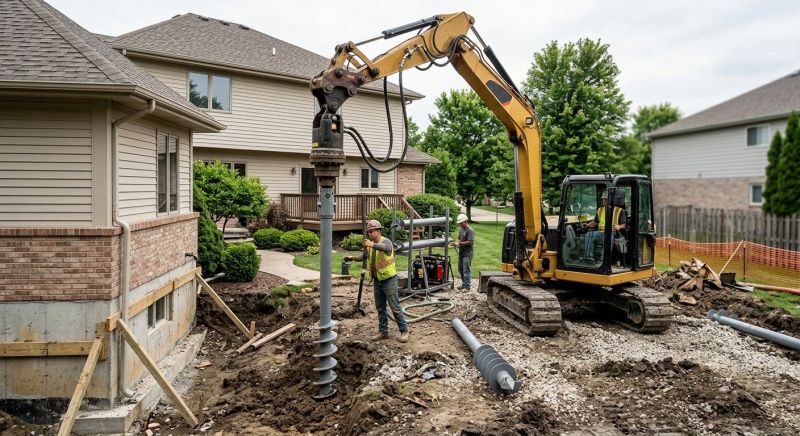 Helical Pile Installation in Chantilly, VA