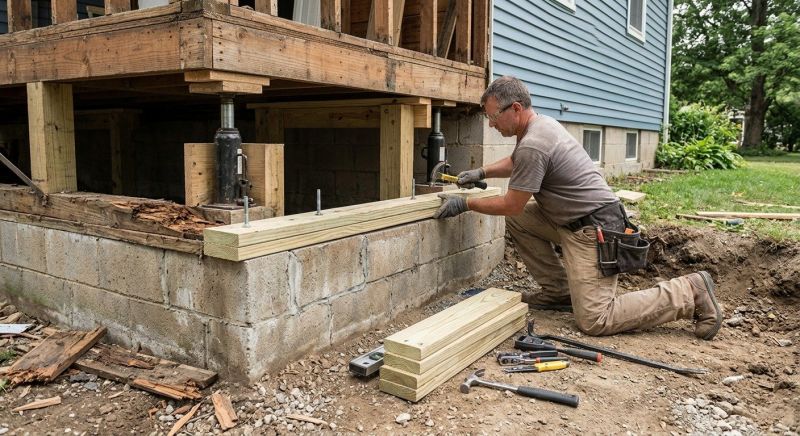 Sinking Foundation Repair in Herndon, VA